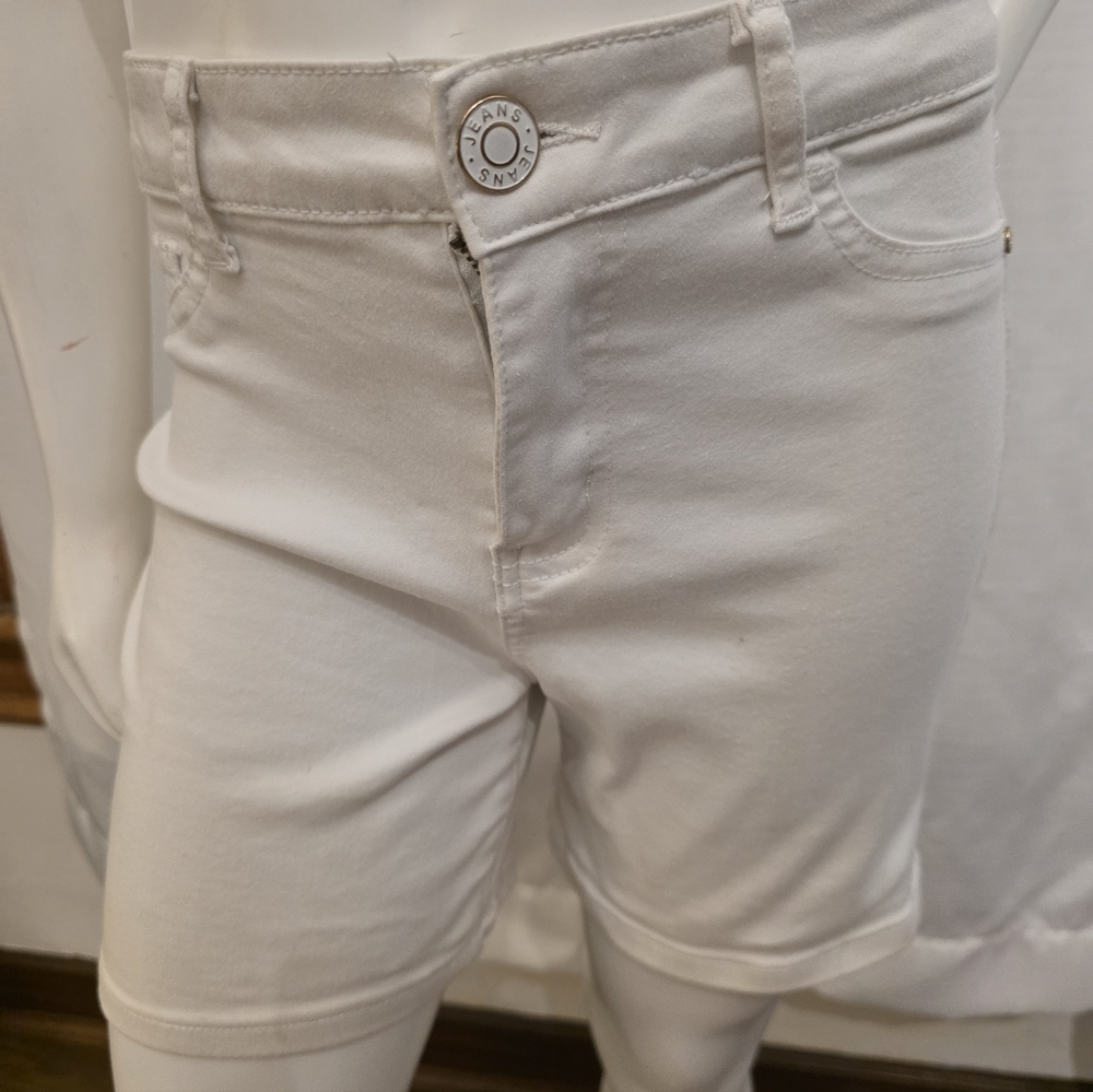 Women’s High-Waist White Denim Shorts